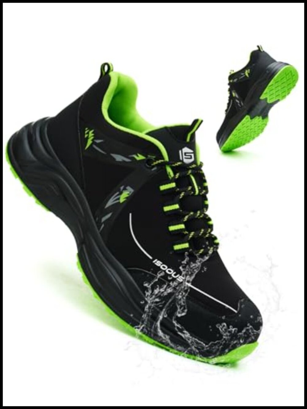 ISOOUS Steel Toe Work Sneakers Waterproof Non Slip Safety Shoes Wide Fit